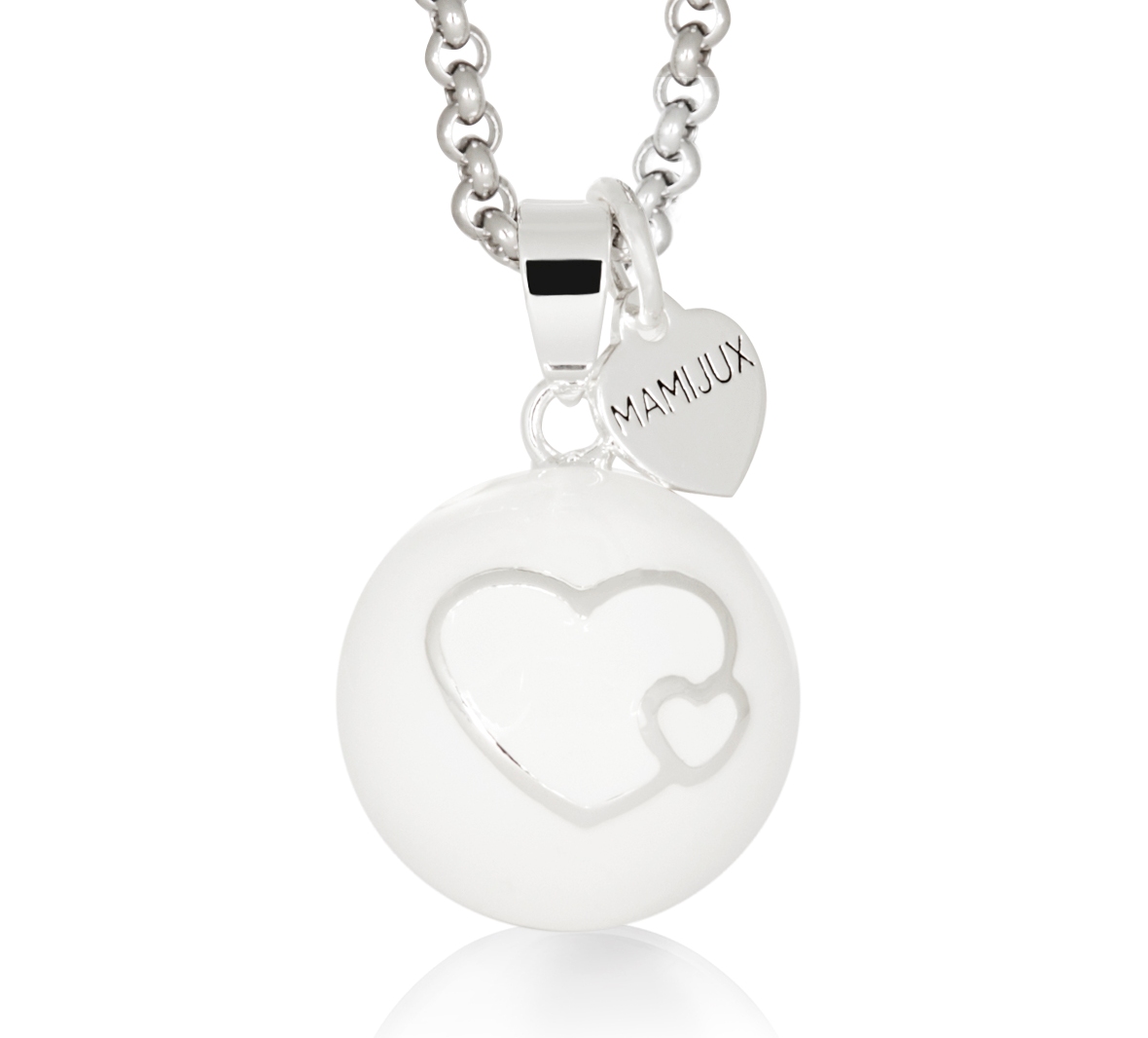 MAMIJUX® white enamelled heart harmony ball