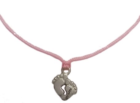 Pulsera Pies "Pide un deseo" rosa