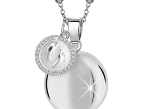 MAMIJUX® baby feet charm with white Crystals Harmony Ball 