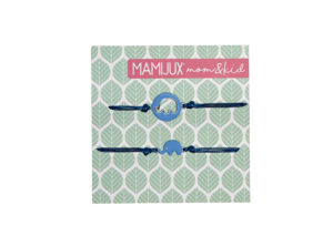 MAMIJUX Bracelets for MOM & KID - light blue elephant