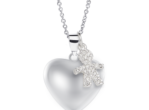 MAMIJUX heart shape harmony ball with crystals baby boy charm