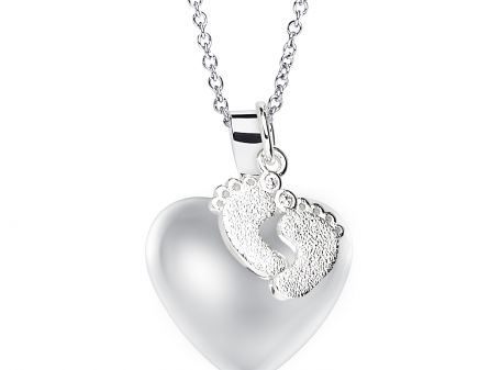 MAMIJUX heart shape harmony ball with baby feet charm