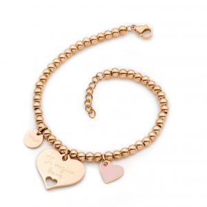 Bracciale bead oro rosa – ti voglio bene sorella