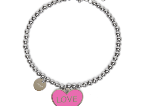 Bracciale bead smaltato love - figlia